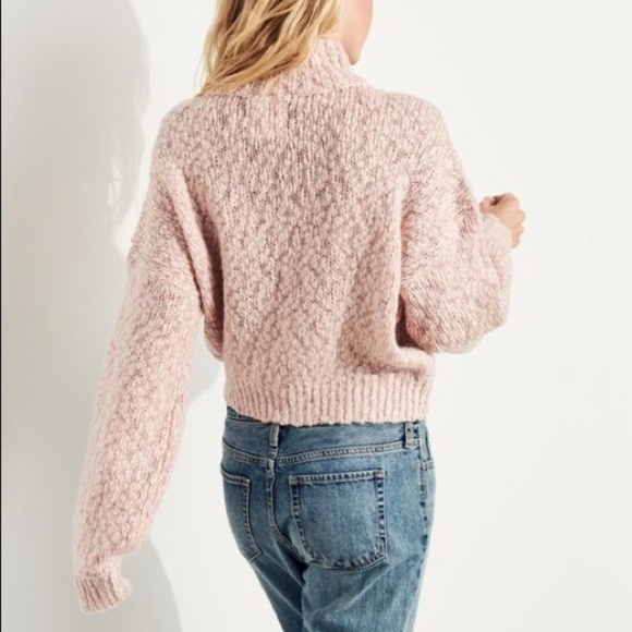 Pink Shine Chunky Turtleneck Sweater Hollister S - Picture 3 of 4
